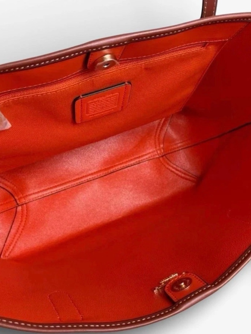 COACH CAL74 City Tote Bag In Signature Canvas With Orange Print- and wallet! - Picture 6 of 7